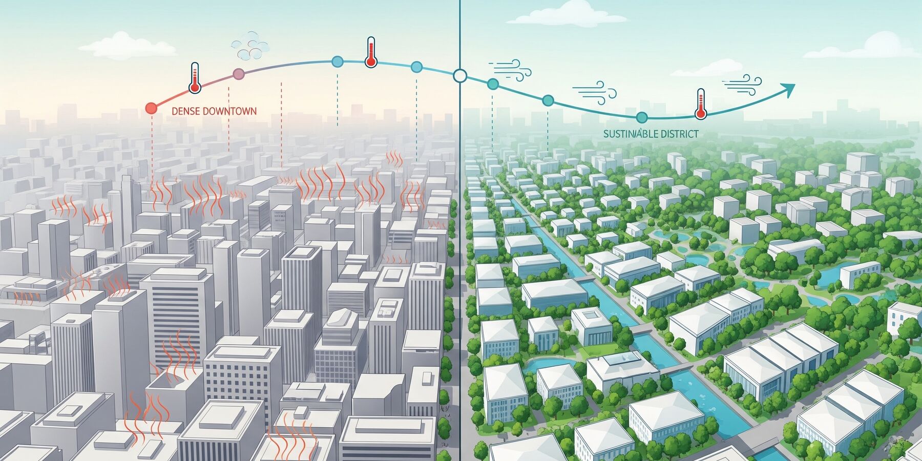 Urban redevelopment city aerial