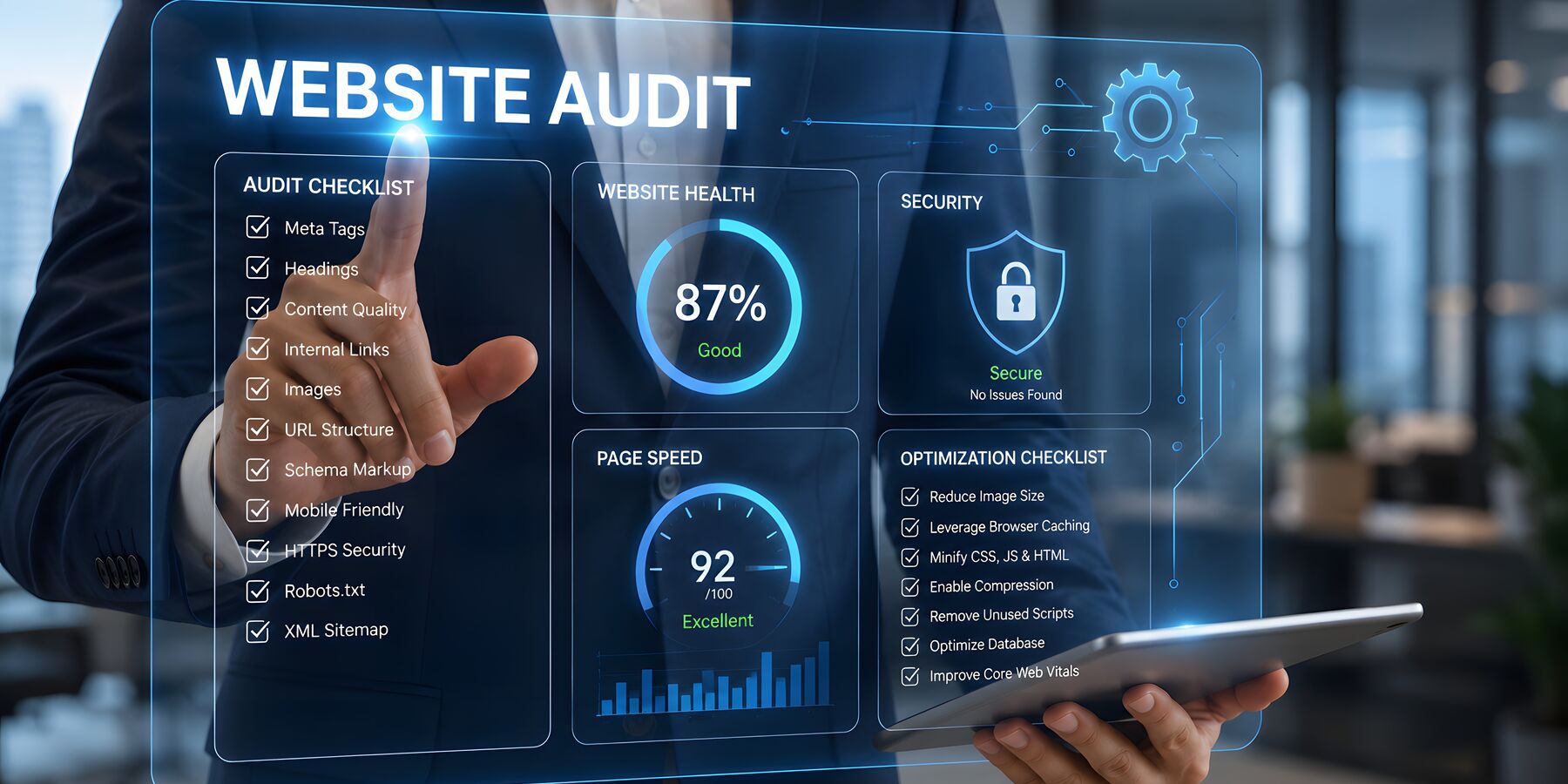 Website monitoring dashboard