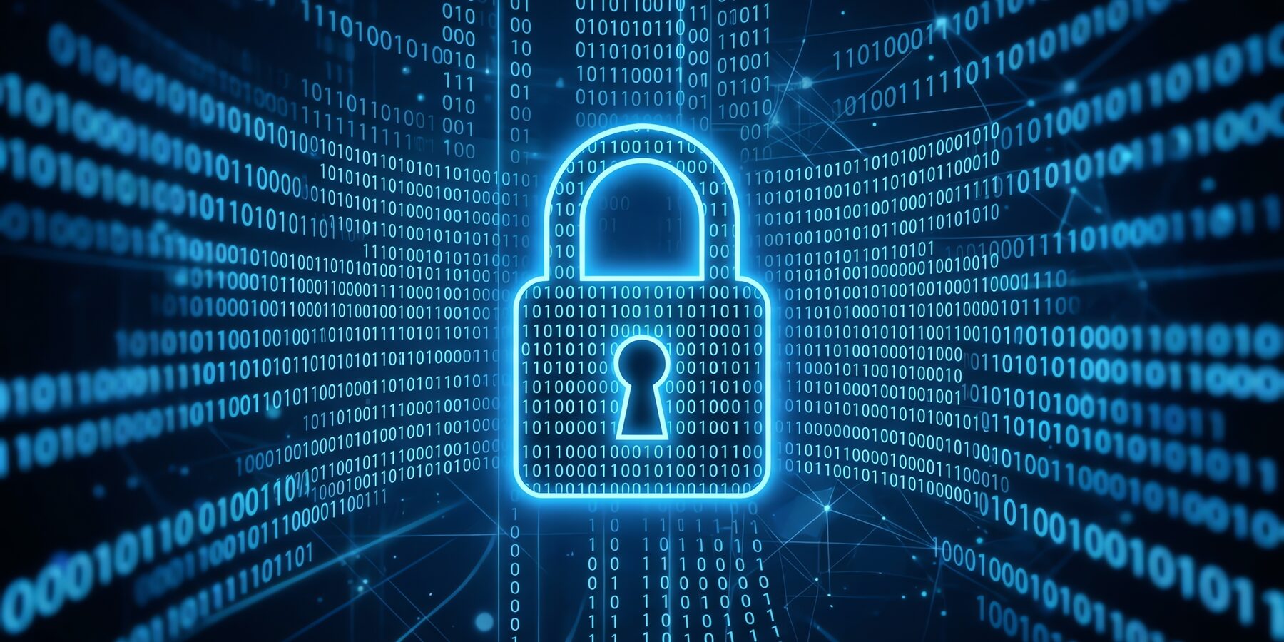 Digital padlock over streams of binary code